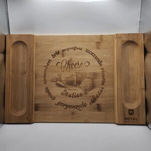 Royal Craft Wood Bamboo Cheese Board Charcuterie Tray Engraved Serving Platter